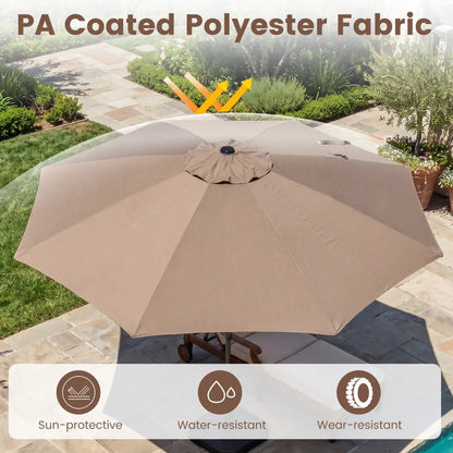 10 Ft Scalloped Patio Umbrella Push Button Tilt