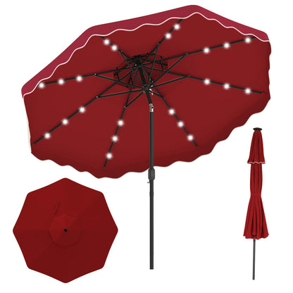 Solar LED Patio Umbrella for Deck and Pool