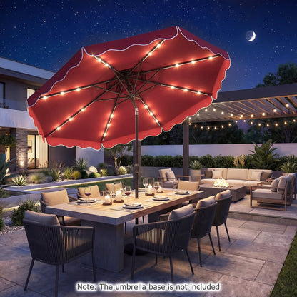 Solar LED Patio Umbrella for Deck and Pool