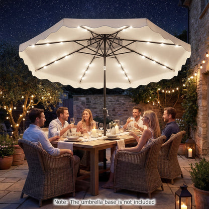 Solar LED Patio Umbrella for Deck and Pool
