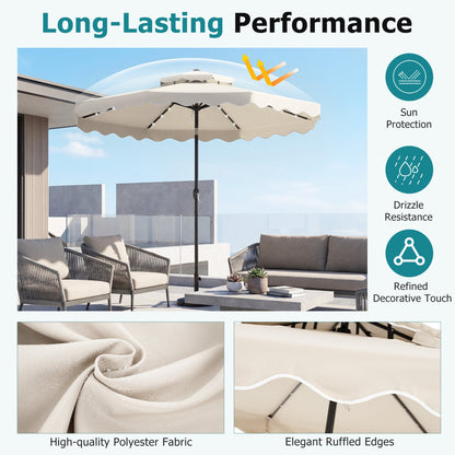 Solar LED Patio Umbrella for Deck and Pool