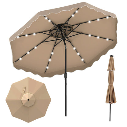 Solar LED Patio Umbrella for Deck and Pool