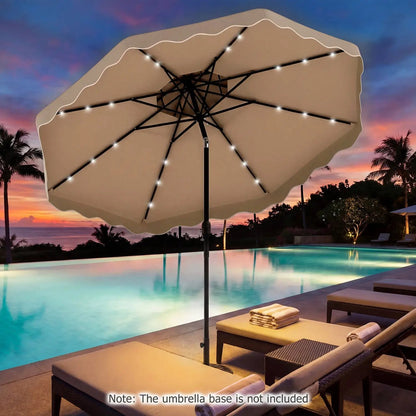 Solar LED Patio Umbrella for Deck and Pool