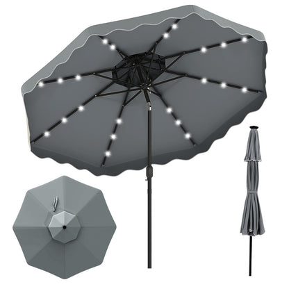 Solar LED Patio Umbrella for Deck and Pool