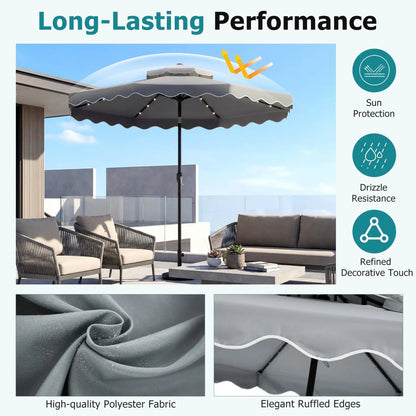 Solar LED Patio Umbrella for Deck and Pool
