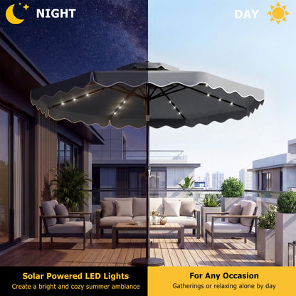 Solar LED Patio Umbrella for Deck and Pool