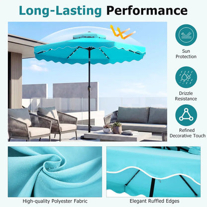 Solar LED Patio Umbrella for Deck and Pool