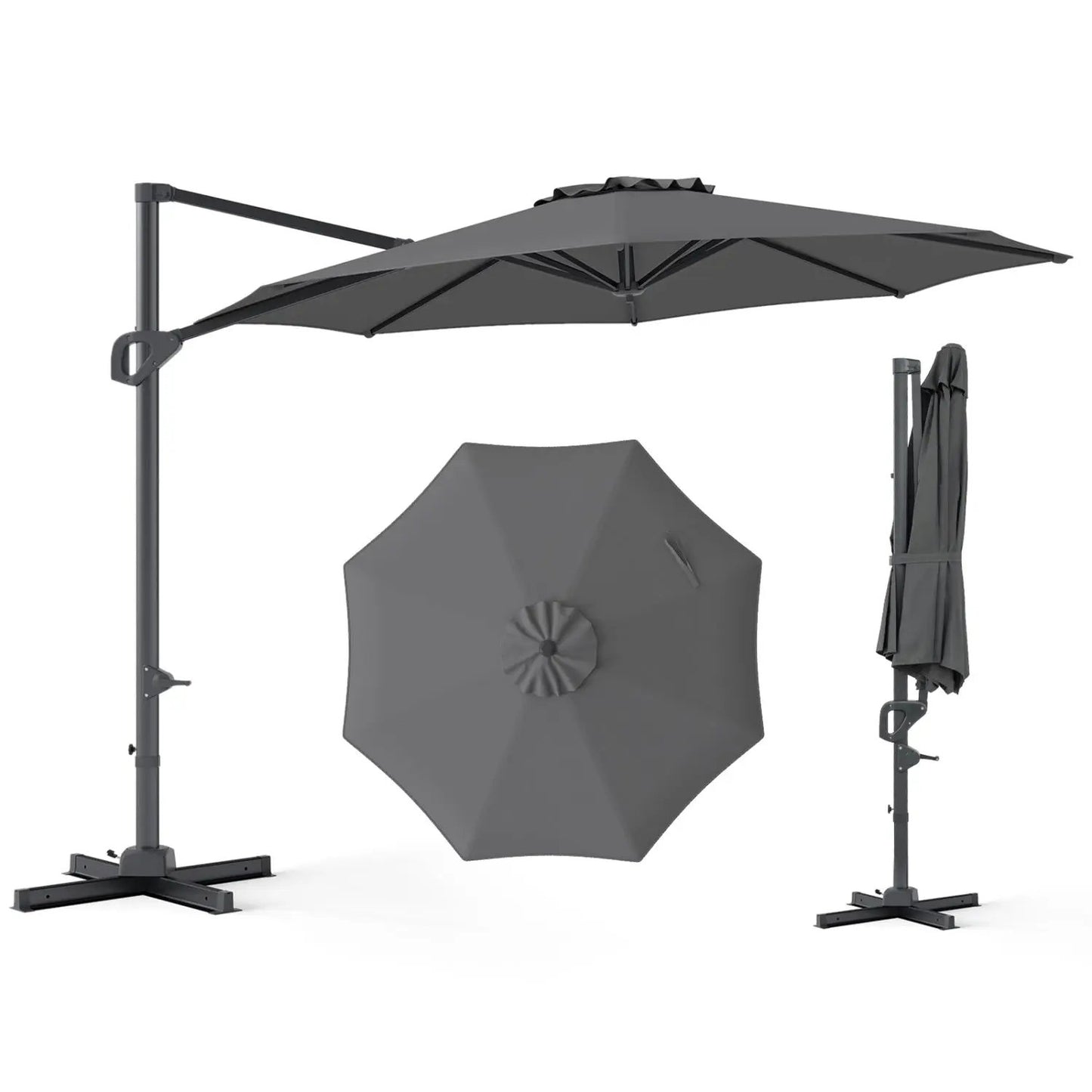 10 Feet Patio Cantilever Umbrella with Easy Tilt