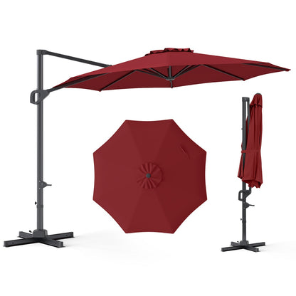 10 Feet Patio Cantilever Umbrella with Easy Tilt