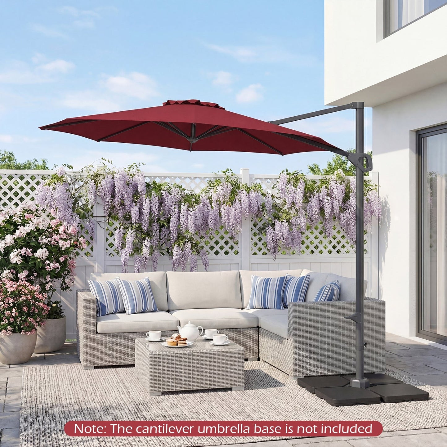 10 Feet Patio Cantilever Umbrella with Easy Tilt