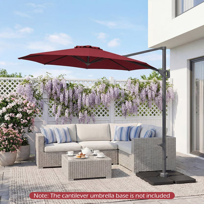 10 Feet Patio Cantilever Umbrella with Easy Tilt