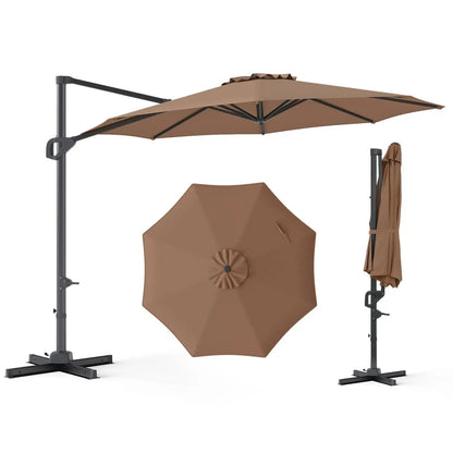10 Feet Patio Cantilever Umbrella with Easy Tilt