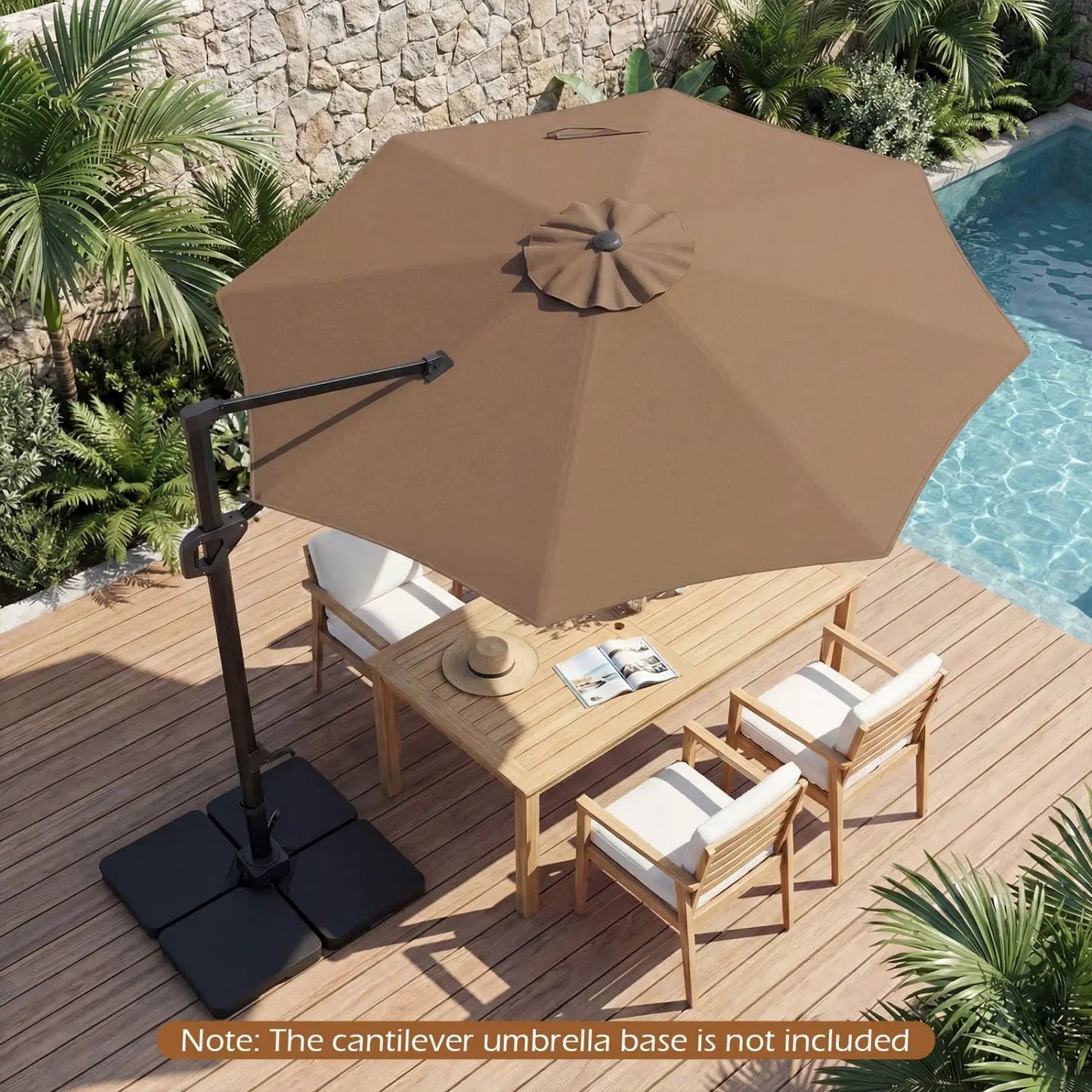 10 Feet Patio Cantilever Umbrella with Easy Tilt