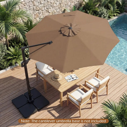 10 Feet Patio Cantilever Umbrella with Easy Tilt