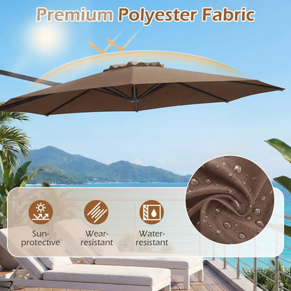 10 Feet Patio Cantilever Umbrella with Easy Tilt