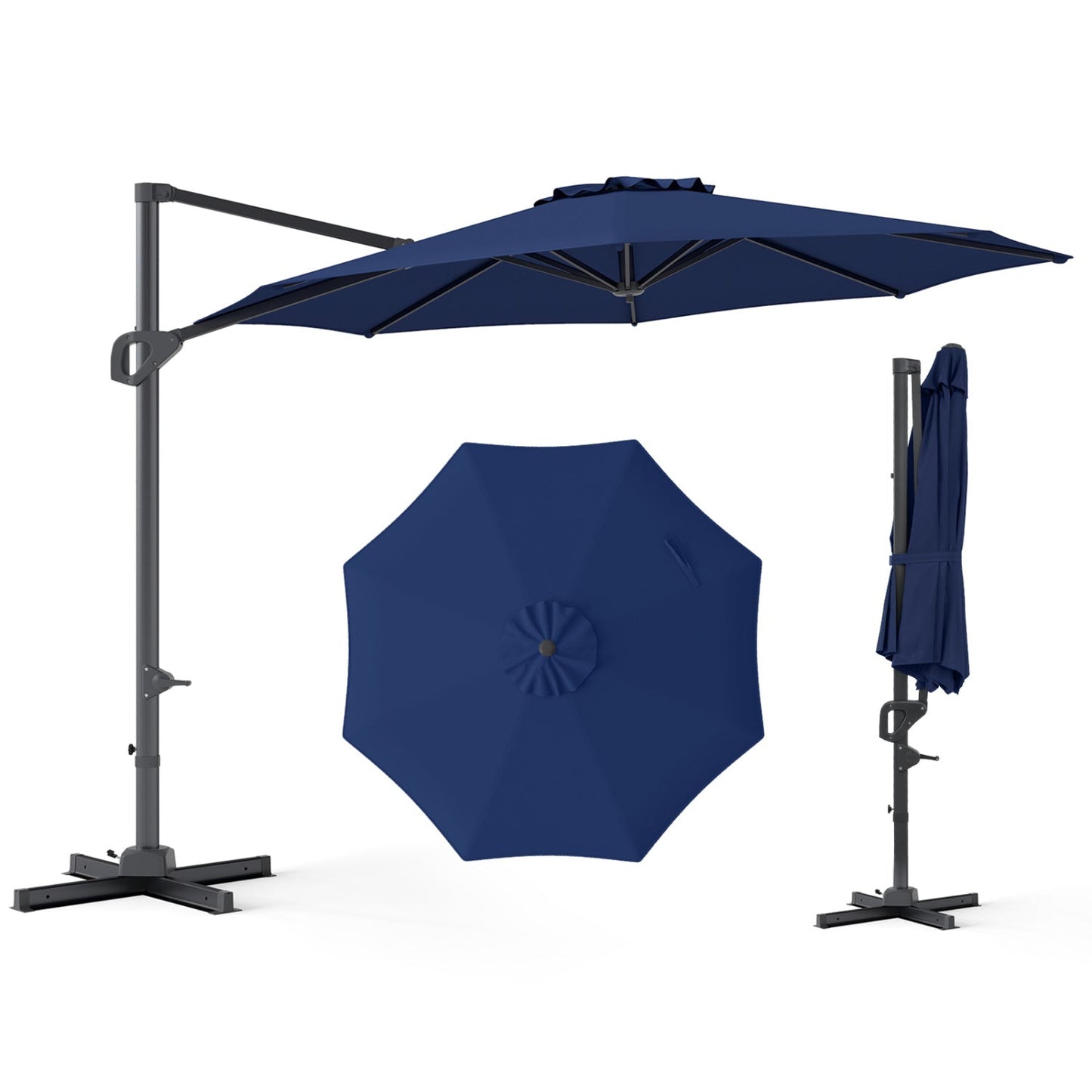 10 Feet Patio Cantilever Umbrella with Easy Tilt