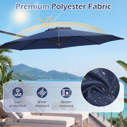 10 Feet Patio Cantilever Umbrella with Easy Tilt