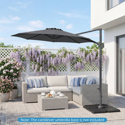 10 Feet Patio Cantilever Umbrella with Easy Tilt