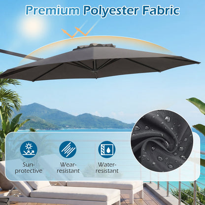 10 Feet Patio Cantilever Umbrella with Easy Tilt