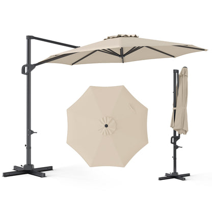 10 Feet Patio Cantilever Umbrella with Easy Tilt