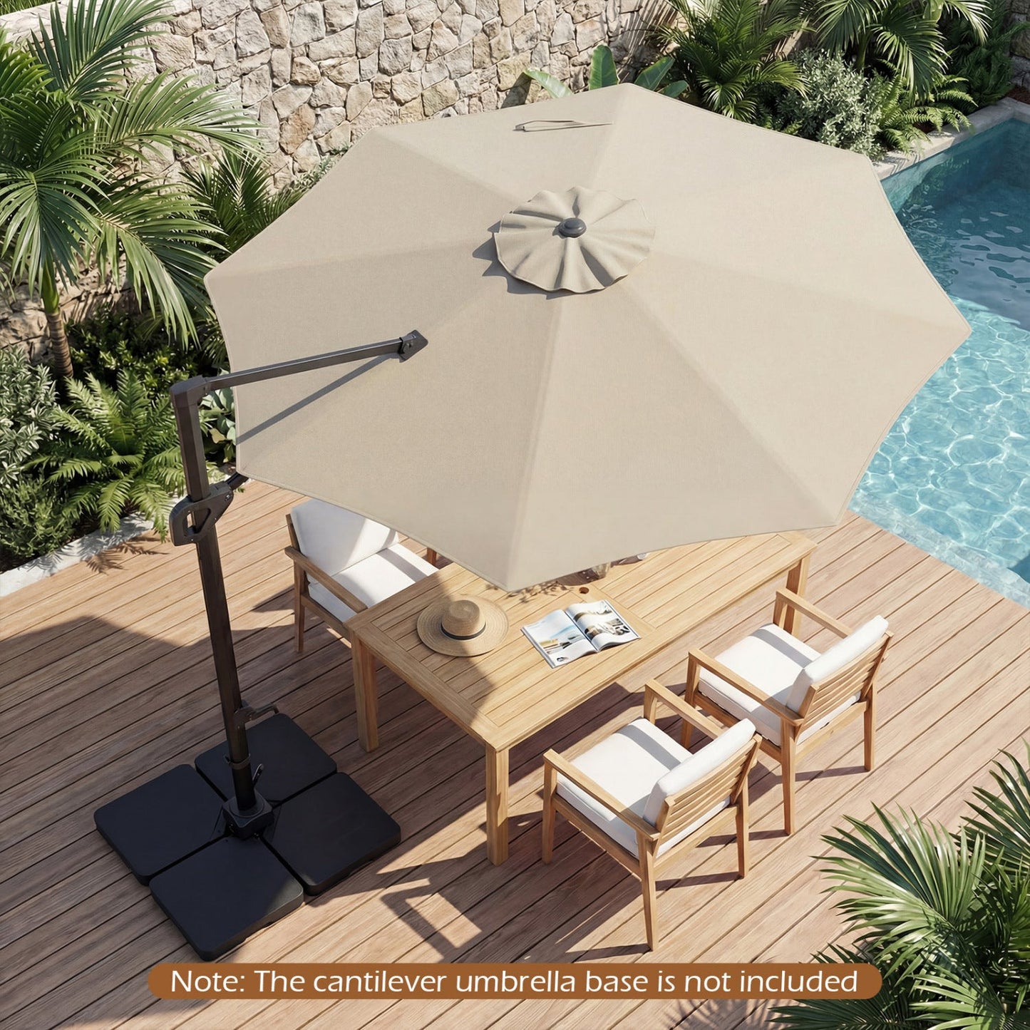 10 Feet Patio Cantilever Umbrella with Easy Tilt