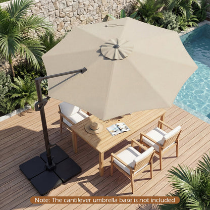 10 Feet Patio Cantilever Umbrella with Easy Tilt
