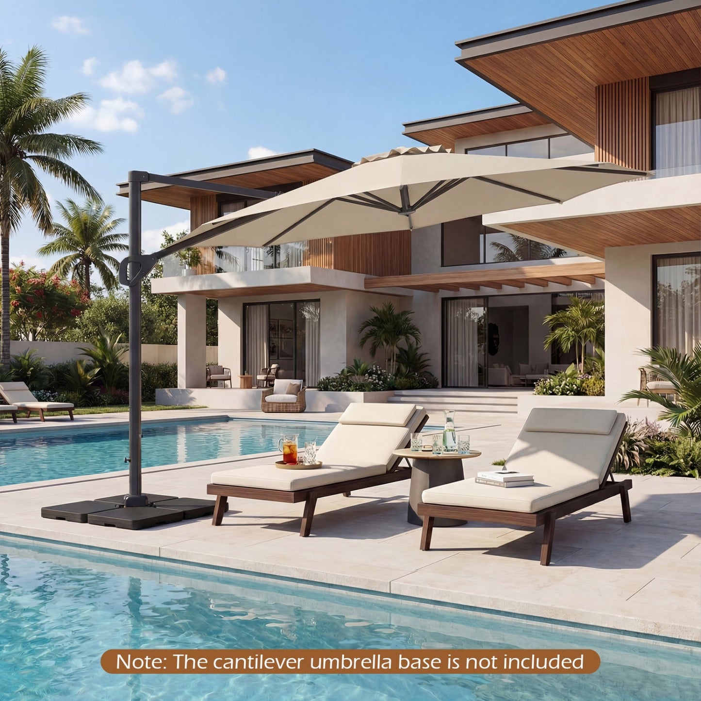10 Feet Patio Cantilever Umbrella with Easy Tilt
