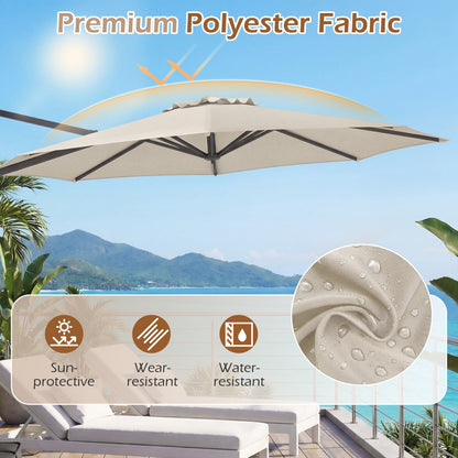 10 Feet Patio Cantilever Umbrella with Easy Tilt