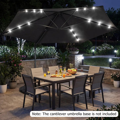 10 Feet Cantilever Umbrella With Solar Lights