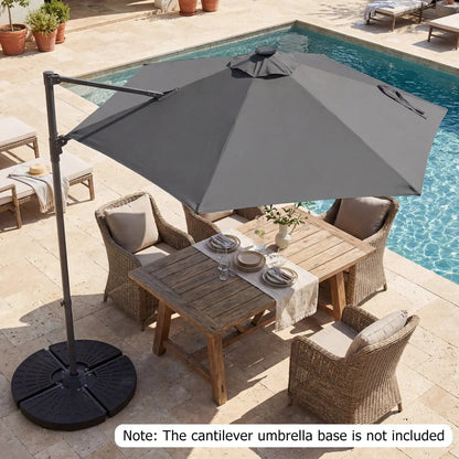 10 Feet Cantilever Umbrella With Solar Lights