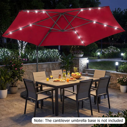 10 Feet Cantilever Umbrella With Solar Lights