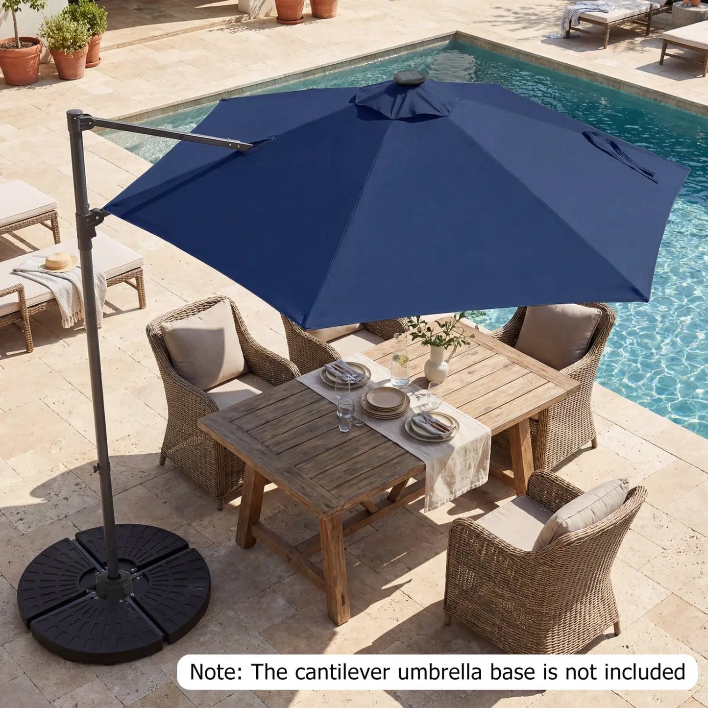 10 Feet Cantilever Umbrella With Solar Lights