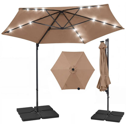 10 Feet Cantilever Umbrella With Solar Lights