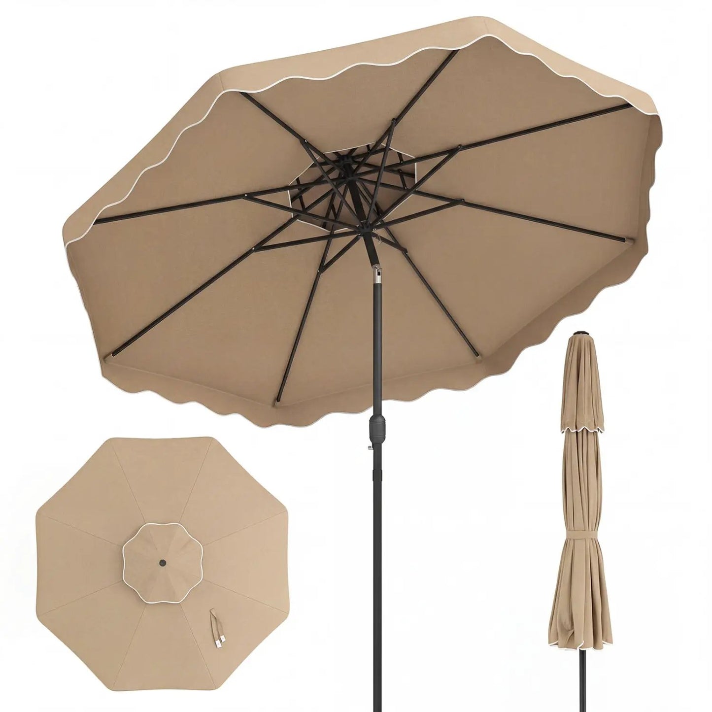 10 Ft Patio Umbrella With Push Tilt and Crank