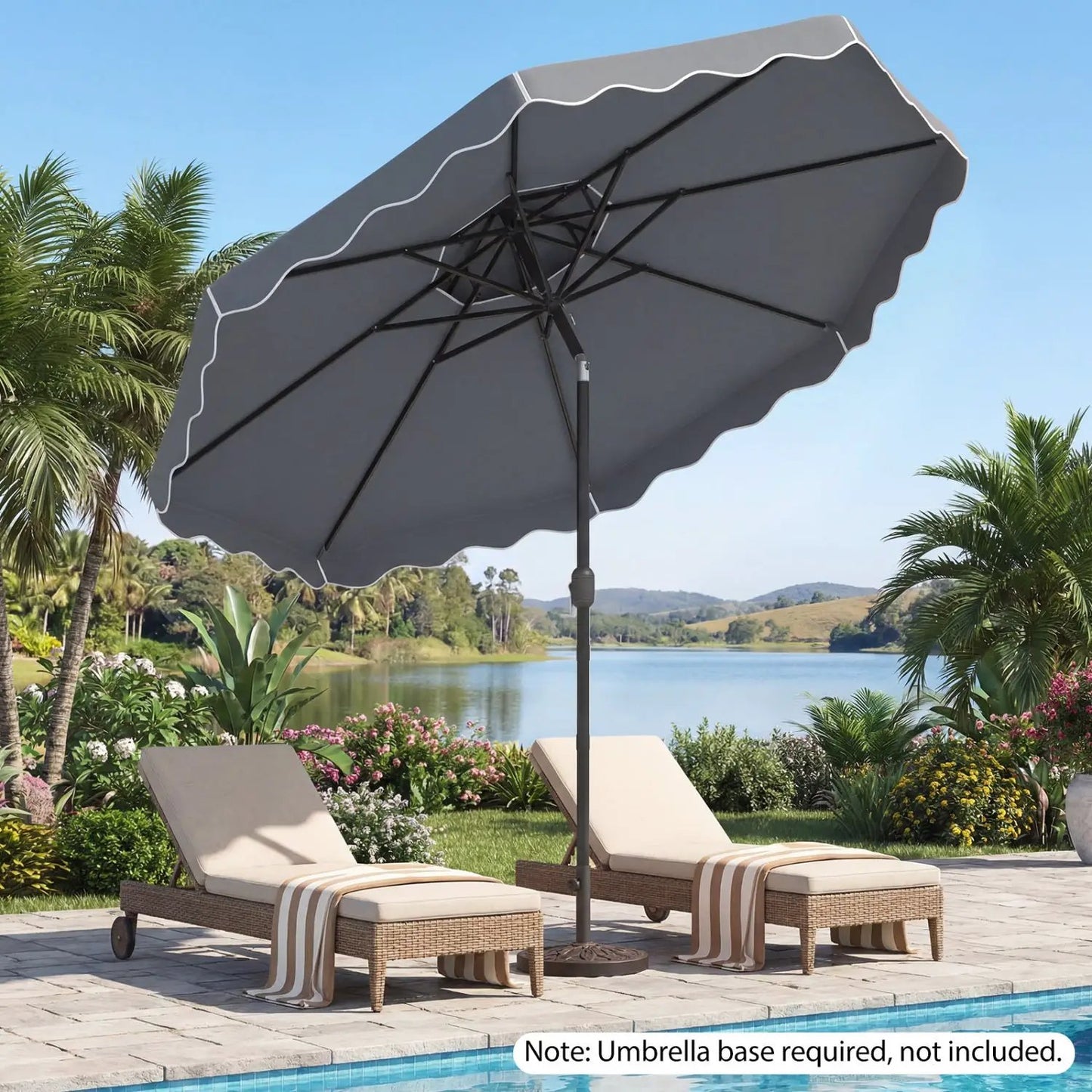 10 Ft Patio Umbrella With Push Tilt and Crank