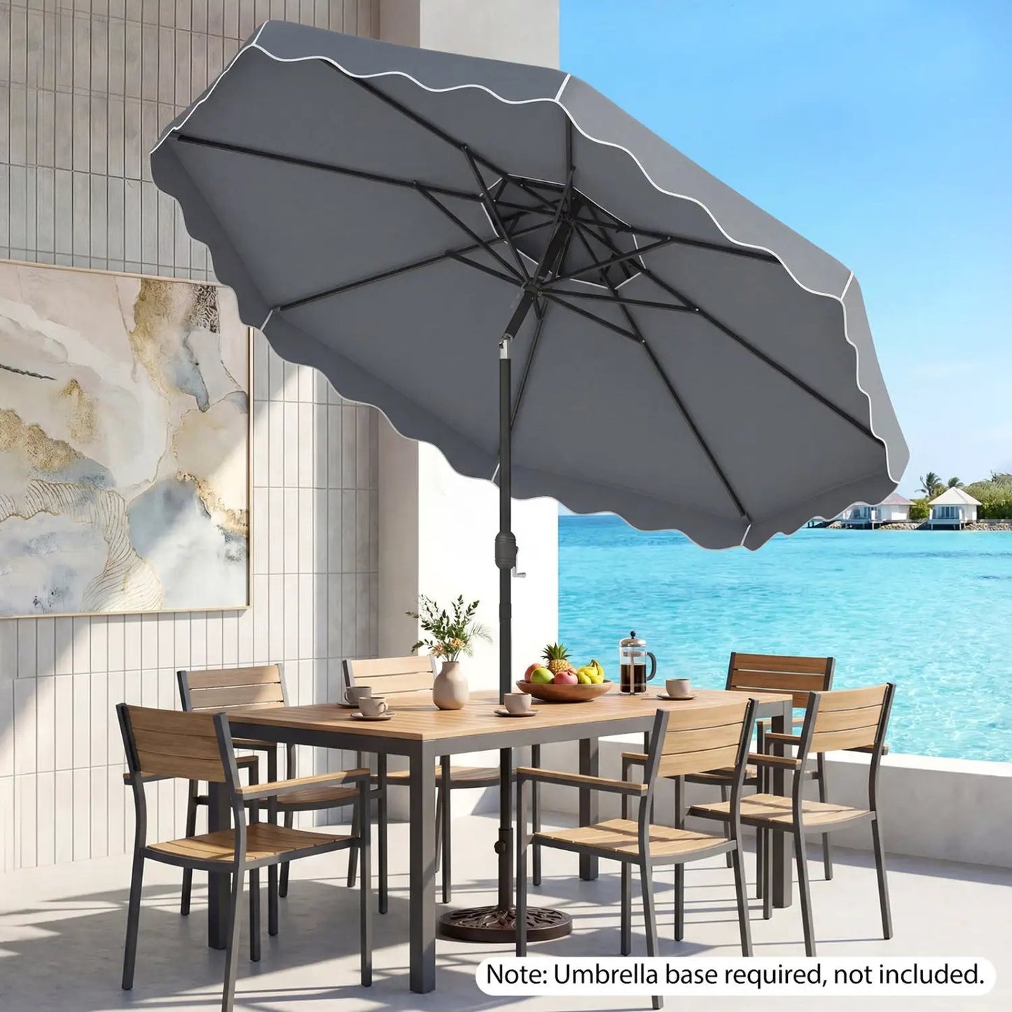 10 Ft Patio Umbrella With Push Tilt and Crank