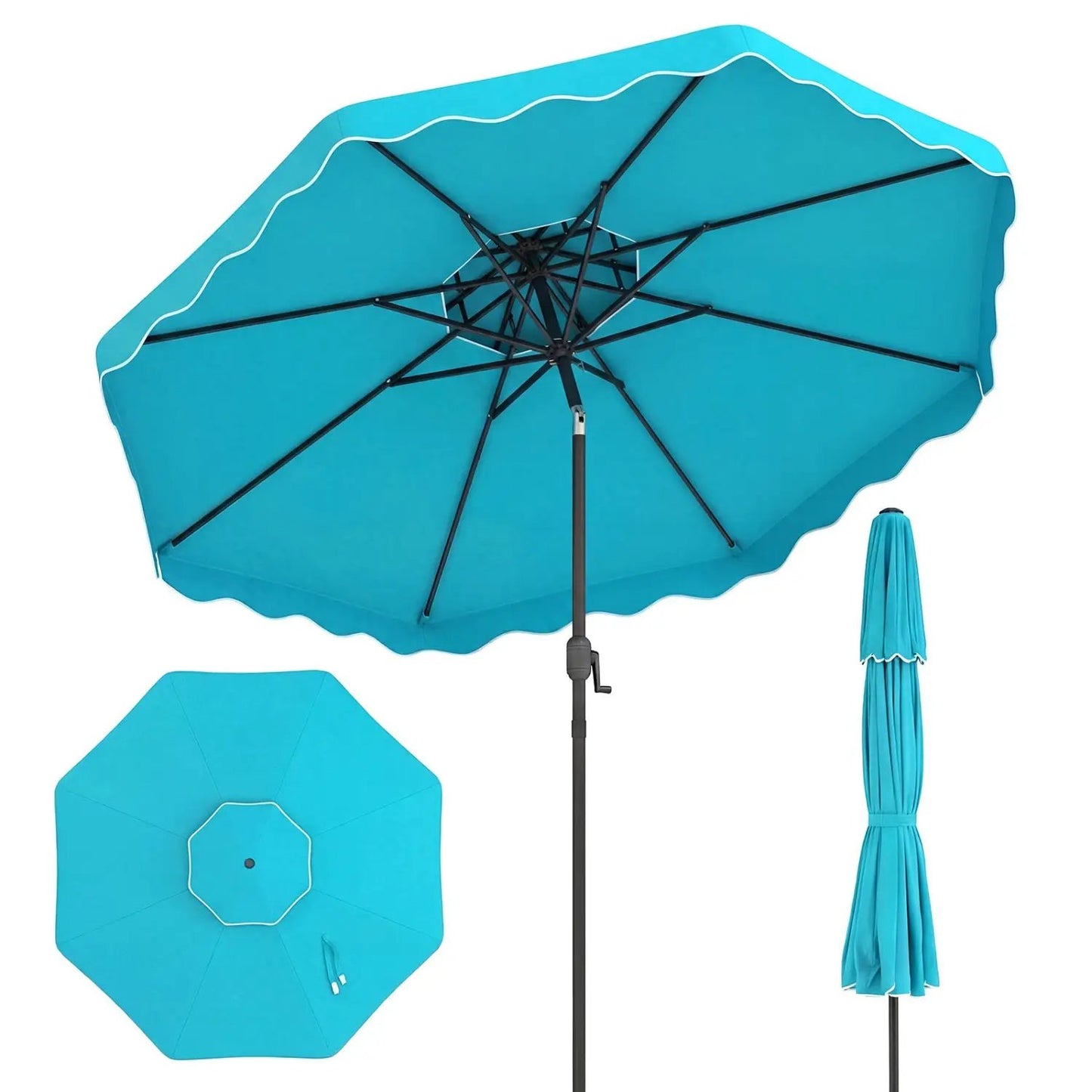 10 Ft Patio Umbrella With Push Tilt and Crank