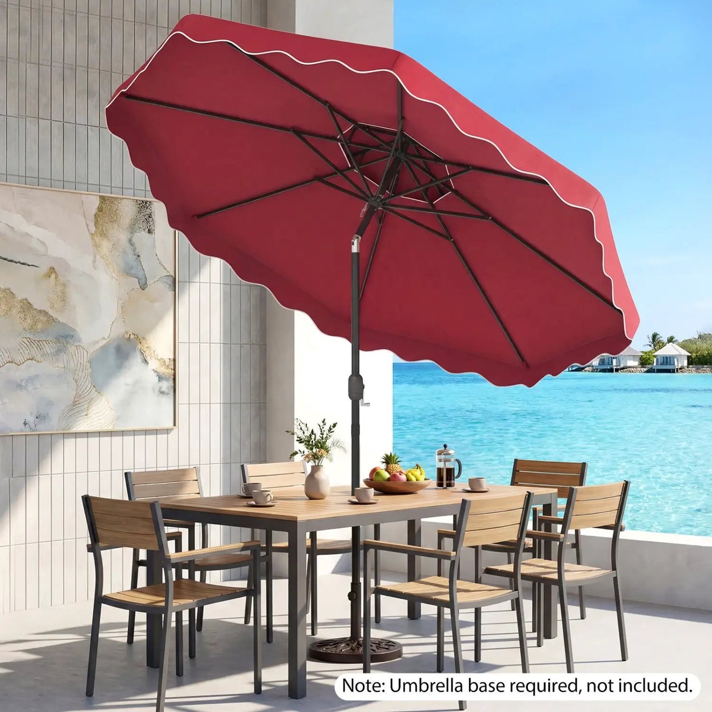 10 Ft Patio Umbrella With Push Tilt and Crank