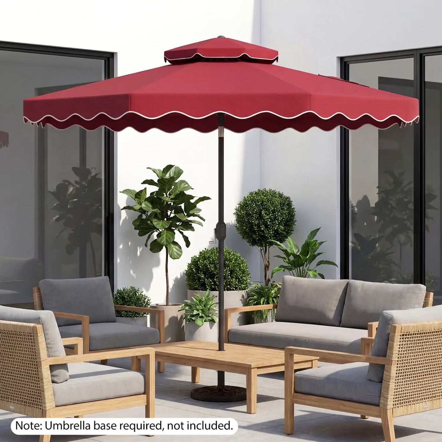 10 Ft Patio Umbrella With Push Tilt and Crank