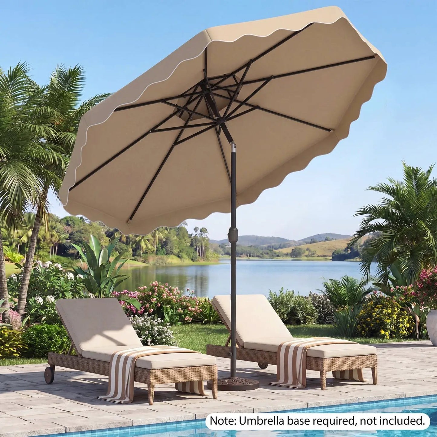 10 Ft Patio Umbrella With Push Tilt and Crank