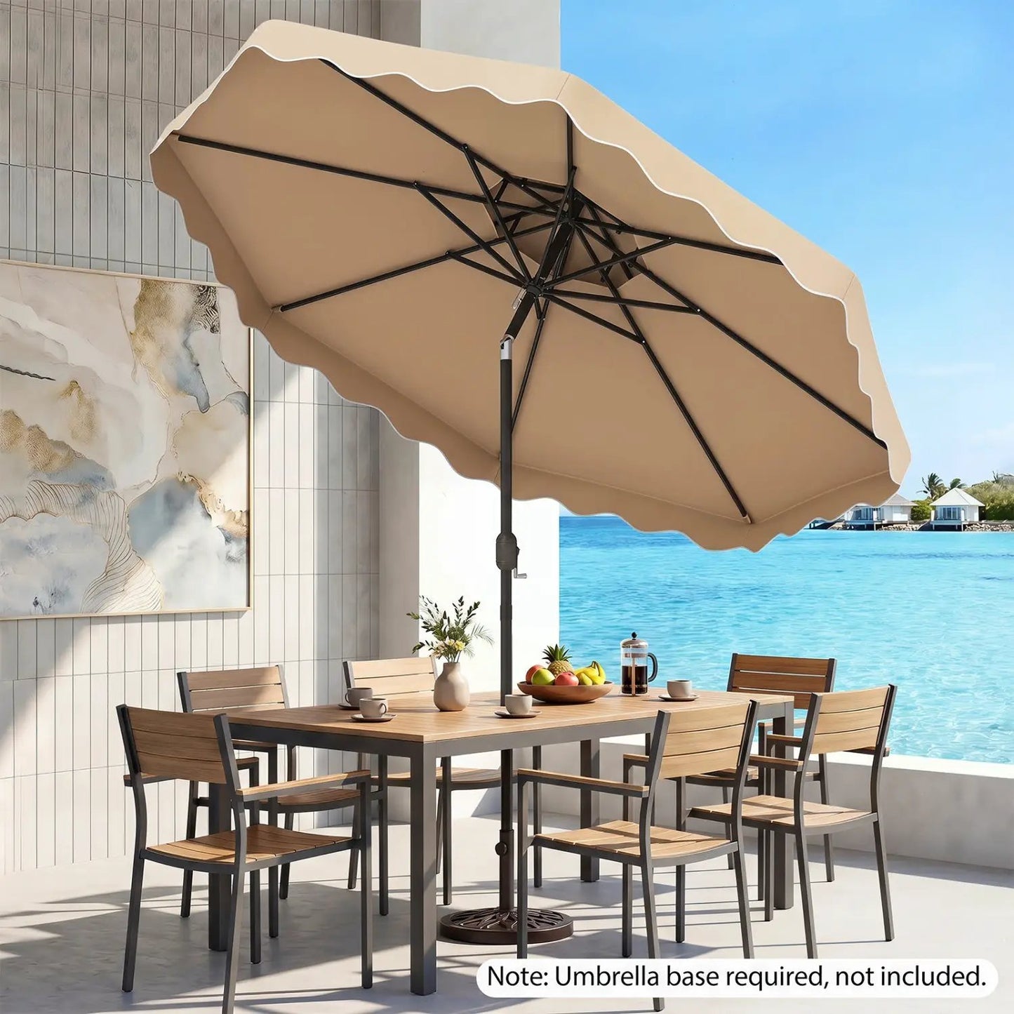 10 Ft Patio Umbrella With Push Tilt and Crank