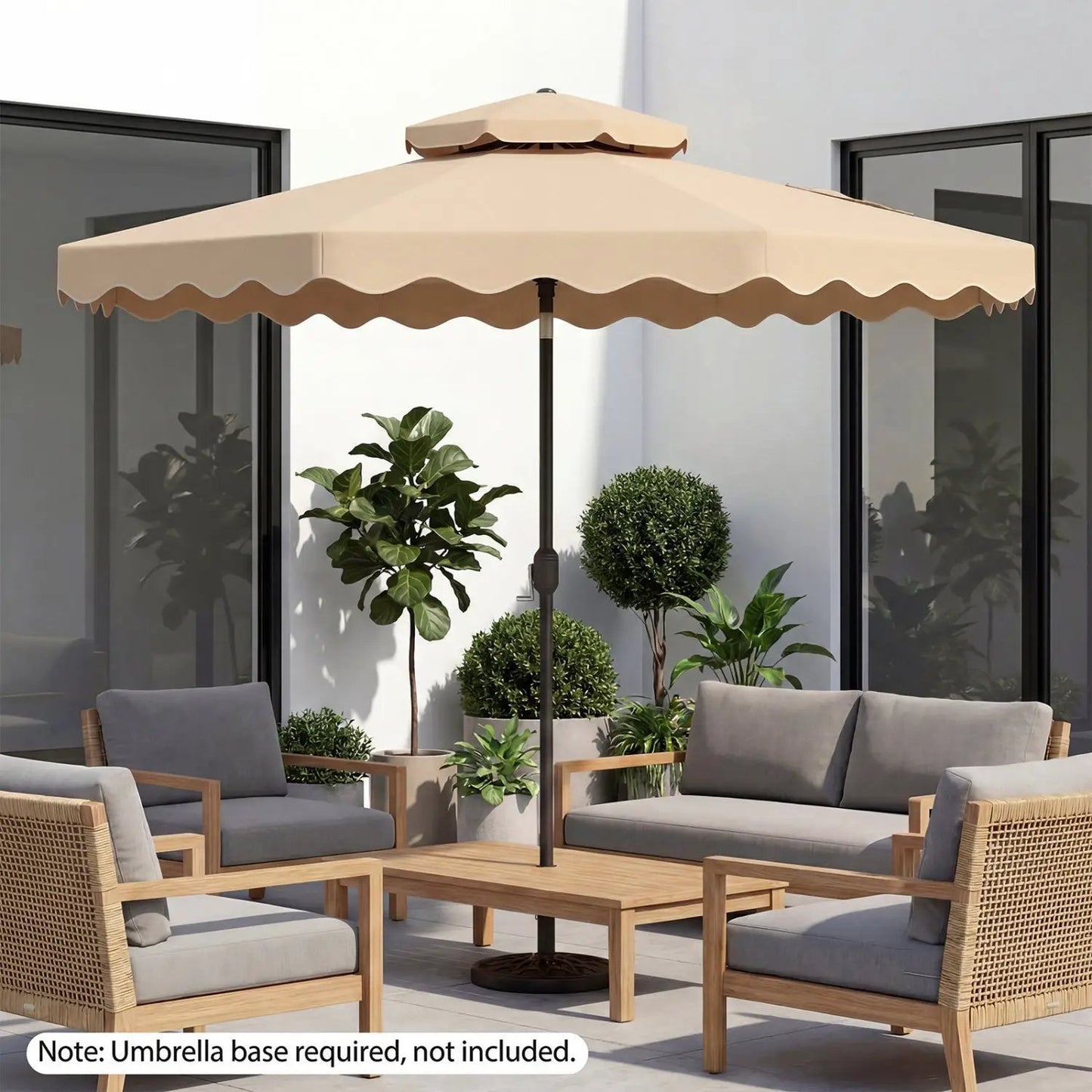 10 Ft Patio Umbrella With Push Tilt and Crank