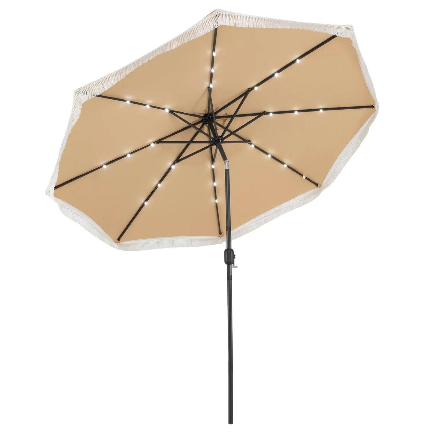 10 Feet Solar Patio Umbrella with 24 LED Lights