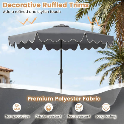 10 Ft Solar Patio Umbrella With LED Lights