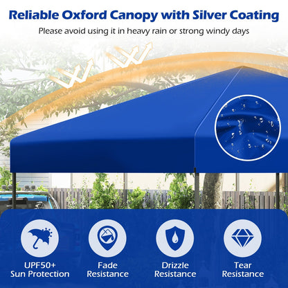 GemGear 10x10 ft blue pop-up canopy tent with Oxford fabric and silver coating on Tampa Home & Garden Store
