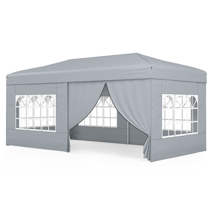 10 X 20 Feet Pop up Canopy Tent Instant Setup with 6 Sidewalls