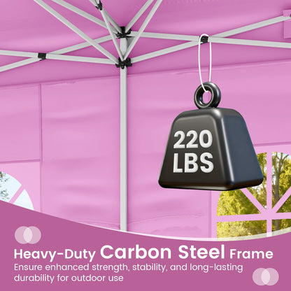 Pop-up canopy tent 10x20 ft by GemGear with 6 sidewalls, instant setup, carbon steel frame on Tampa Home & Garden Store