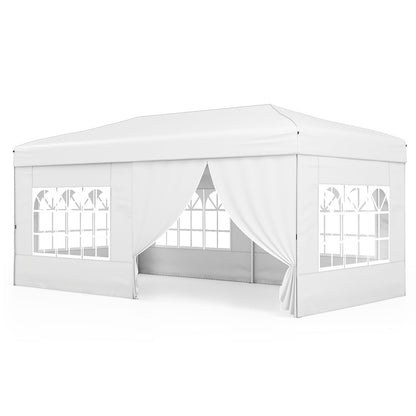 10x20 ft pop-up canopy tent with 6 sidewalls and windowed panels, white GemGear on Tampa Home & Garden Store