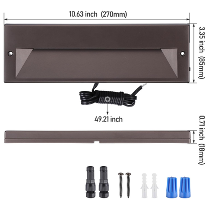 STLA10 6 unidades 6W Luces LED de paso exteriores de bajo voltaje de 10.6", 12V-24V 5CCT 1800K/2700K/3000K/4000K/.Luces LED integradas de aluminio para cubierta Luces de paisaje