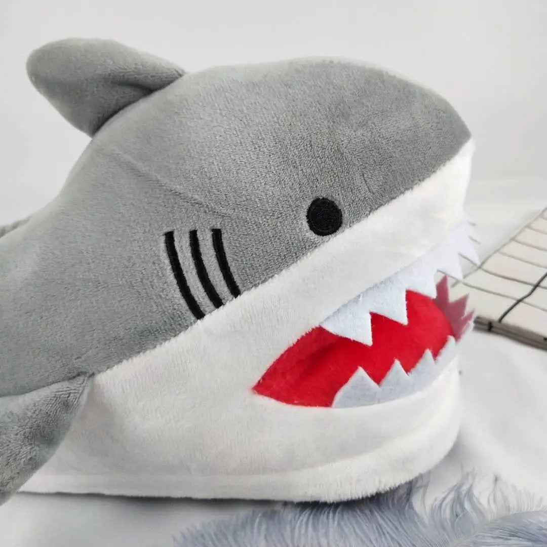Warm Shark Womens Plush Slippers For Home Comfort